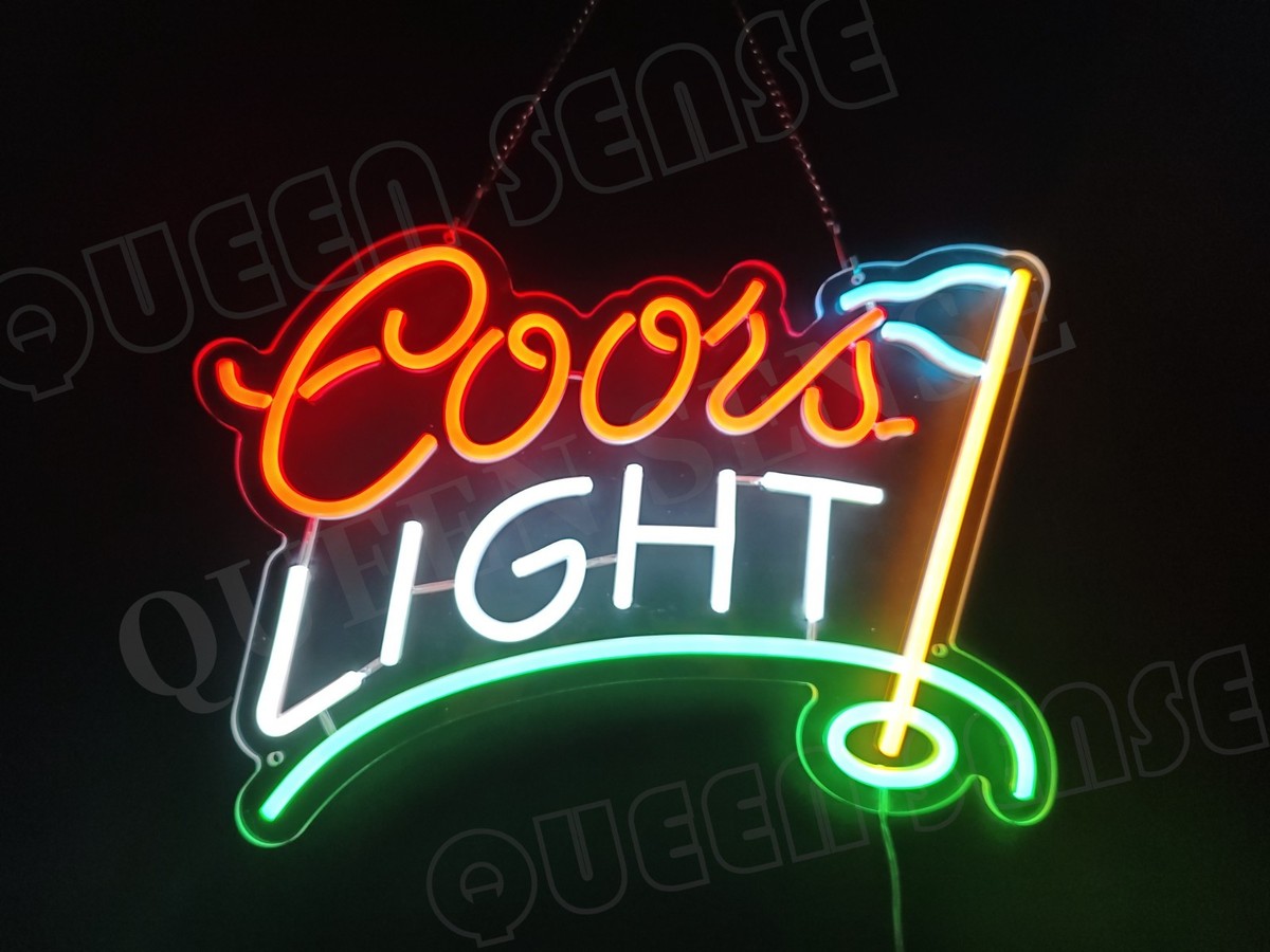 16''x12'' Coors Light Golf Beer 19th Hole LED Neon Sign With