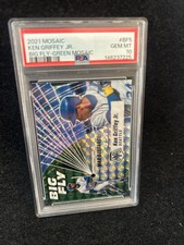 PSA 10 GEM MINT 2021 PANINI MOSAIC GREEN CAMO MOSAIC BIG FLY KEN GRIFFEY JR