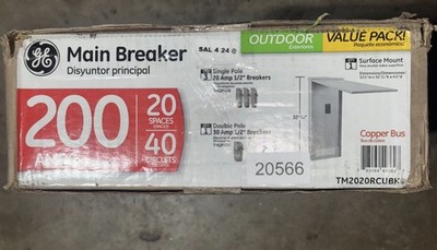 GE Outdoor 200 A 20/40 Main Breaker Load Center Contractor Kit TM2020RCUBK1