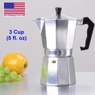 Aluminum Espresso Coffee Stovetop Maker Pot Percolator (3 Cup /5 fl.oz)