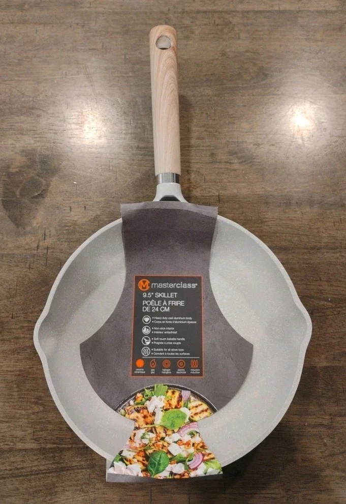 Masterclass 9.5" Inch Nonstick Skillet Beige/Ivory Ceramic Frying Pan Pour Spout
Opens in a new wind