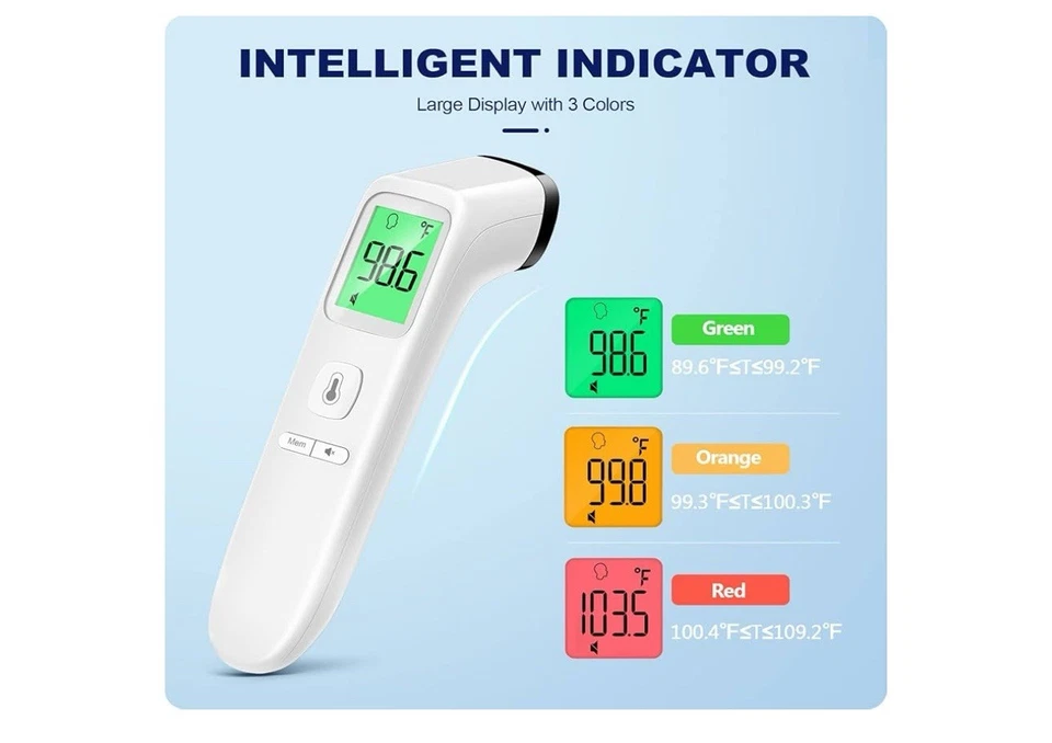 Termómetro sin contacto para adultos y niños, alarma digital precisa de fiebre del bebé Foto 4 de 4