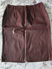 Women?s Burgundy PVC Pencil Skirt 1