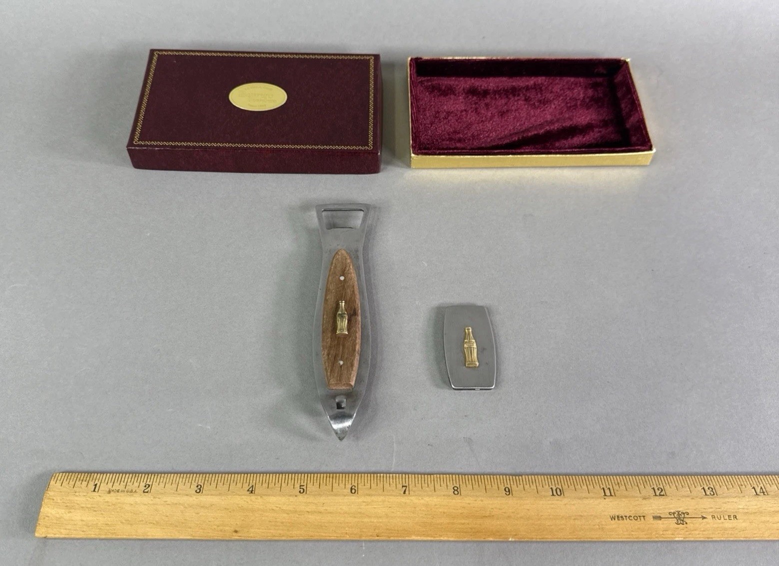 2 Vintage MCM Coca-Cola Items: Zippo Pocket Knife & Bottle Open w/Brass Bottle