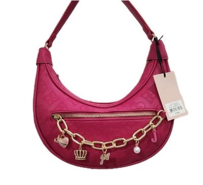 NWT Juicy Couture Top Notch Hobo Shoulder Bag in Raspberry Tart