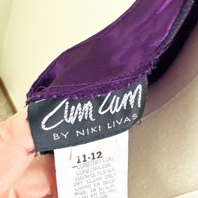 Vintage 90s Zum Zum by Niki Livas Plum Purple Satin Formal Dress S Made in USA