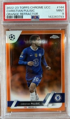 Christian Pulisic 2022-23 Topps Chrome UCC Orange Refractor /25 PSA 9 #144
