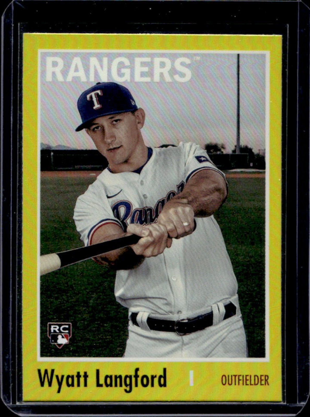 2024 Topps Archives Wyatt Langford RC Yellow Foilboard Rookie #199 Rangers
