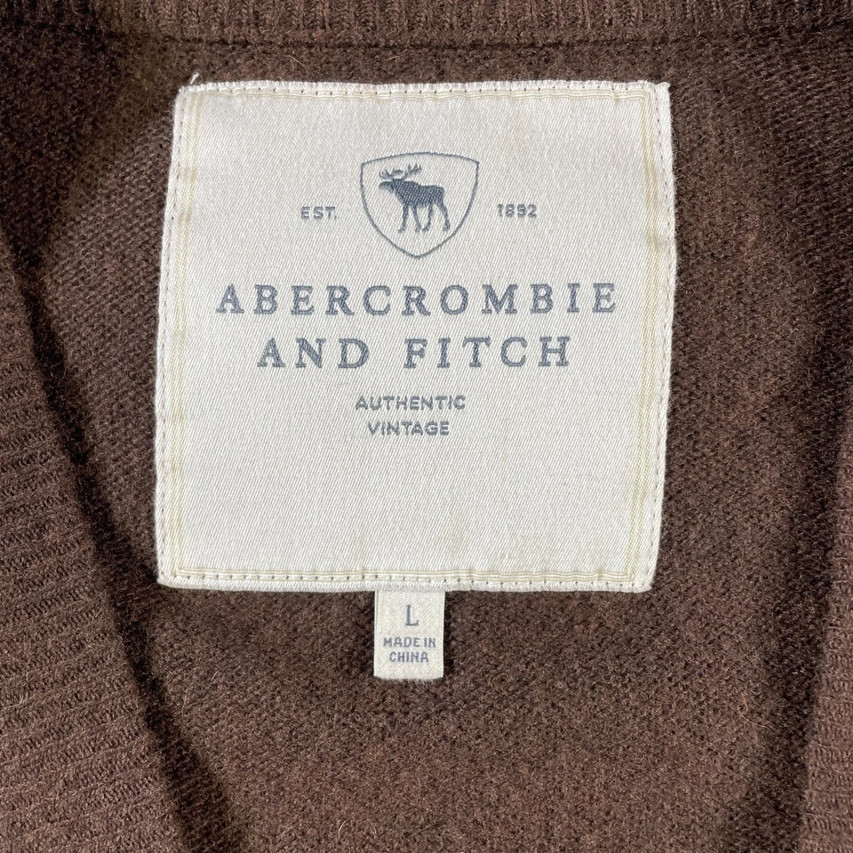 Cárdigan suéter vintage Abercrombie Fitch para mujer grande marrón abuela lana Foto 2 de 4