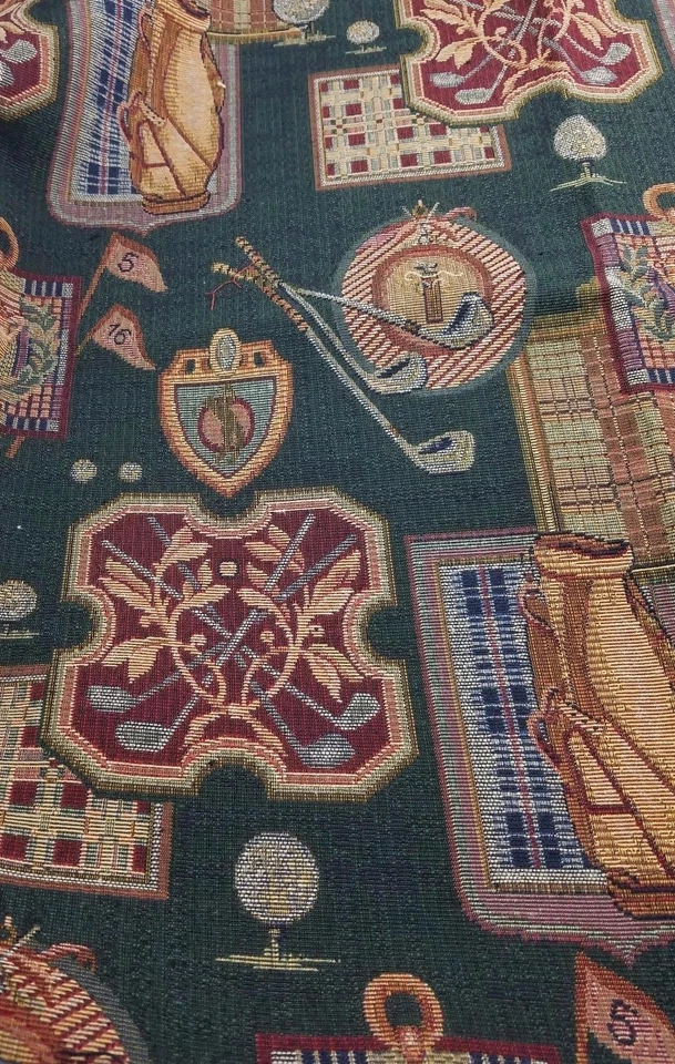 Bolsa de golf de aspecto antiguo palos de campo de golf escudo tapiz tejido tela artesanías Foto 4 de 4