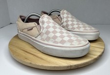 Vans Low Top Pink Checkerboard Women s Size 6.5 Shoes Ivory Beige Sneakers