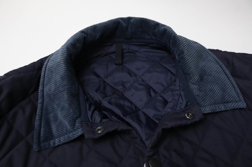 BARBOUR Eskdale Jacket Men's 2XL Quilted Snap Buttons Corduroy Polo Collar - Picture 5 of 12