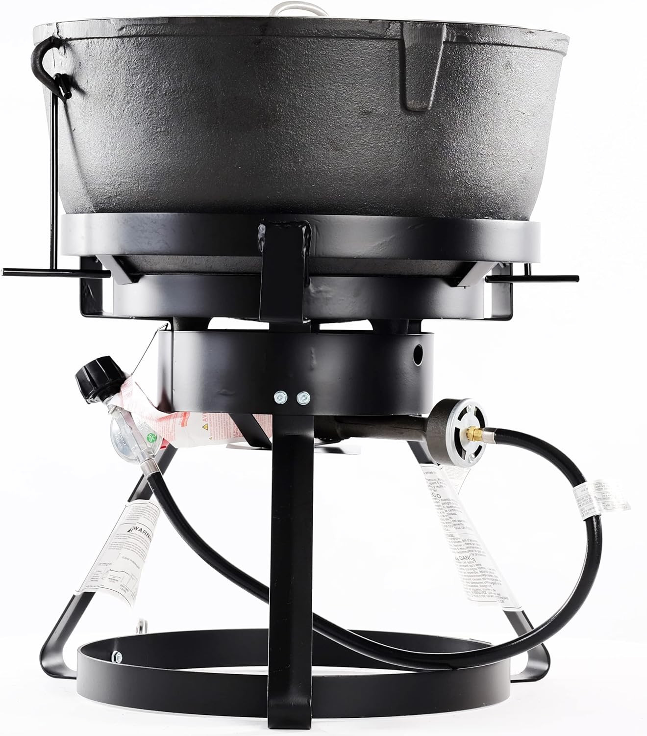 King Kooker 1740A 10 Gallon Cast Iron Jambalaya Cooker 60000 BTU Outdoor Pot Set
