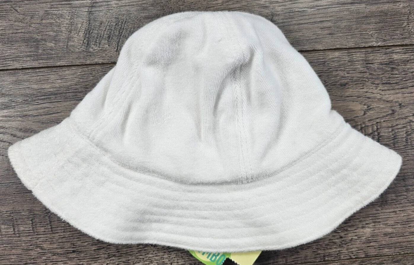 Baby Girl New Gymboree 0-6 Month Vintage 2004 Swim White Terry Cloth Bucket Hat
