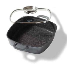 Padella angolare Stoneline + coperchio vetro aromatico 24x24 cm INDUZIONE II scelta 8645