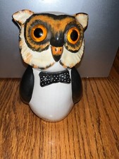 Vintage Owl Coin Piggy Bank Italy