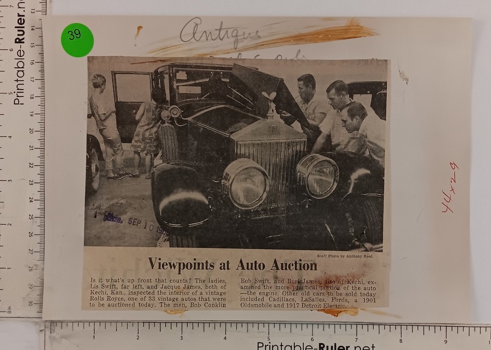 1966 Kechi Kansas Auto Auction Rolls Royce Classic Cars Men Vintage