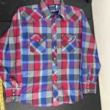 Wrangler X-Long Tails Cowboy Cut Single Needle Pearl Snap Shirt Striped 17x35