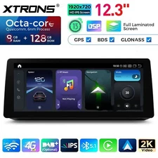 12.3" Android 13 8GB + 128GB Car Stereo Multimedia Player BMW 5 Series E60/E61 CIC