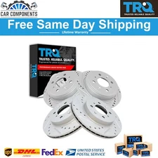 TRQ New Brake Rotor Drilled Slotted Zinc Front & Rear Kit For 1990-1994 Integra