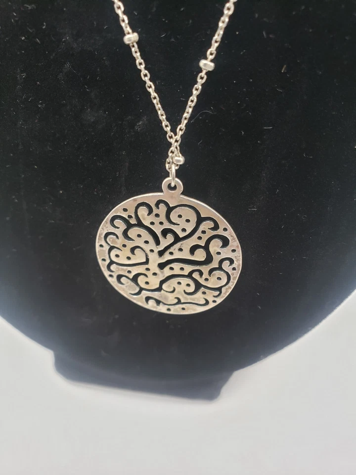 Collar Colgante Disco Redondo Filigrana Silpada Plata Esterlina CORTADO ARRIBA N2328  Foto 2 de 4