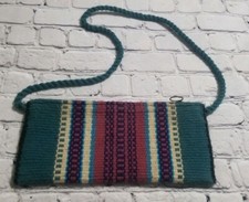Vintage Cotton Tribal Purple Multicolor Purse Hippie Bohemian Braided Zip Purse