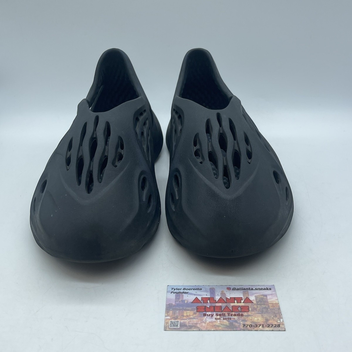 Size 12 - adidas Yeezy Foam RNNR Mineral Blue Black Leather | eBay