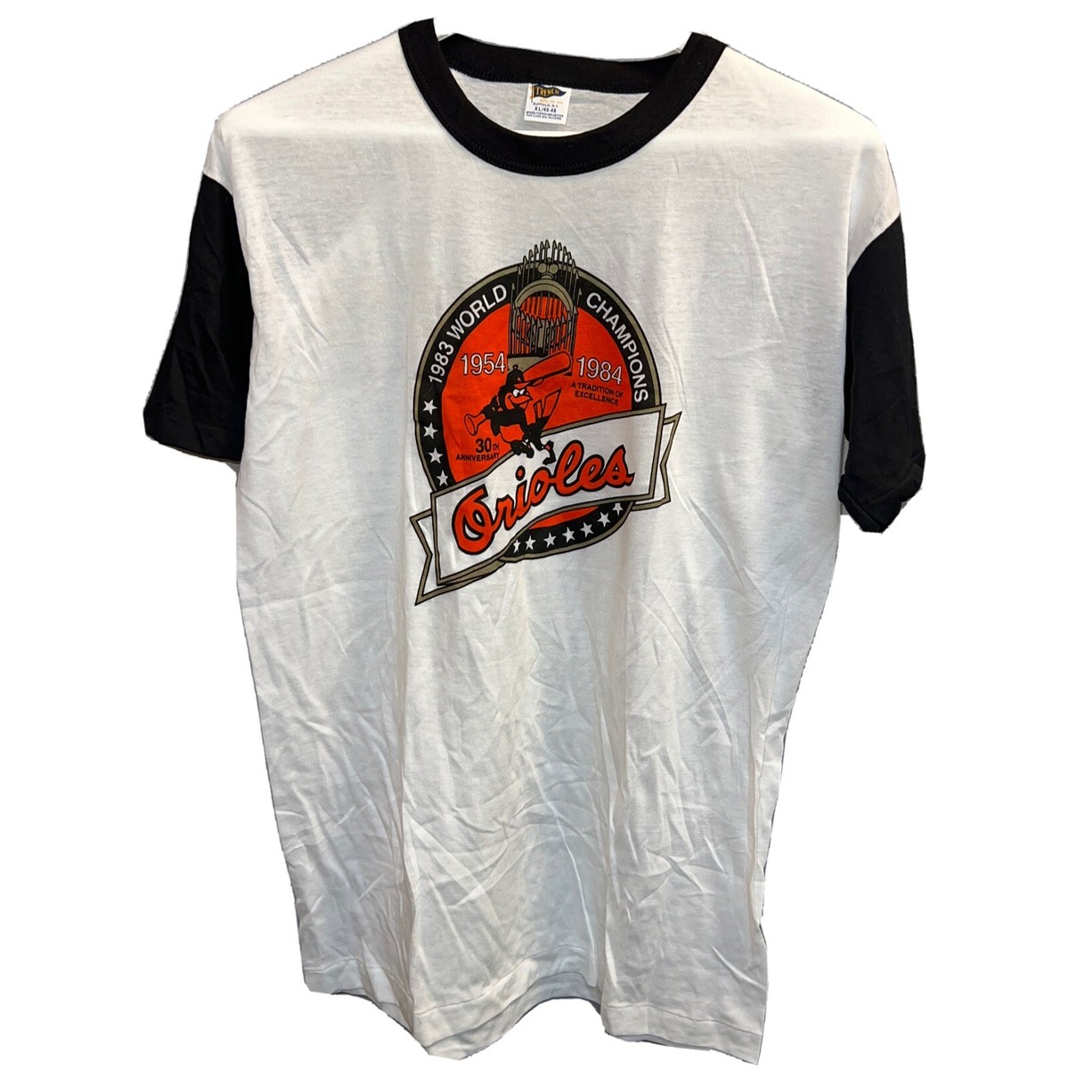 Vintage Trench XL 1983 Baltimore Orioles World Champions Graphic T