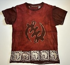 Africa Tribal Symbol Wraparound Tee T Shirt Dyed Adult Small AOP African