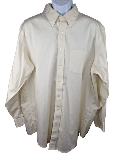 Brooks Brothers Mens 18 35 Long Sleeve Yellow Button Down Dress Shirt - Picture 1 of 4