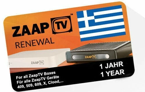 ZaapTV 1 Jahr / year Greek Verlängerung Renewal / Alle Geräte Emailversand