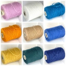 Multicolor ALPACA WOOL FLUFFY Yarn on Cone LACE WEIGHT Knitting USA TARIFF FREE