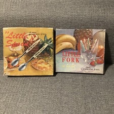 VTG Set of 2 Boxed Little Fork/Little Spoon. 12 Spoons, 9 Forks Missing 3.