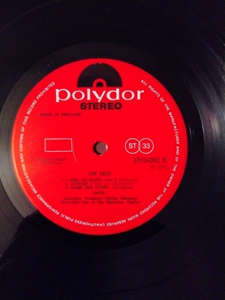 **Hard To Find UK Pressing** 1971 Taste ~Live Taste~ Polydor (2310 082 ...