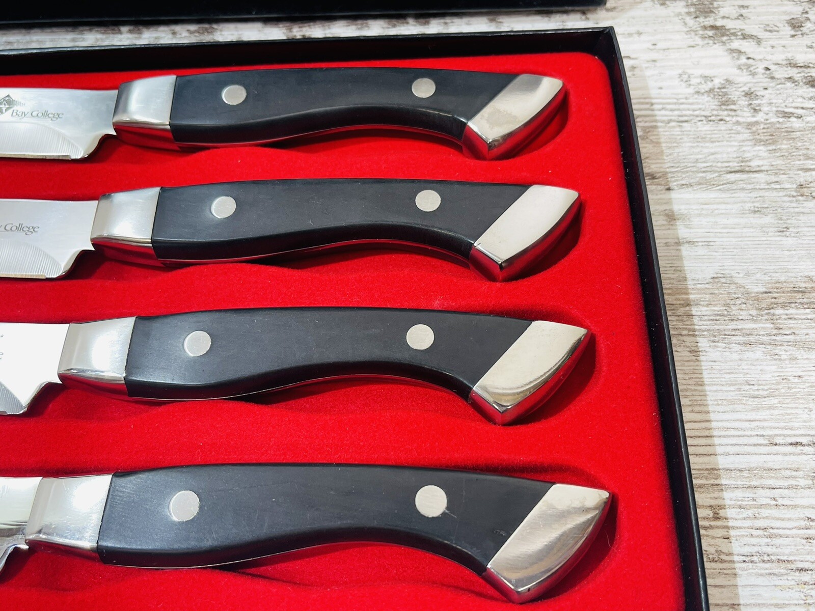 4 Walco Boston Chop Steak Knives Bay College Logo NOS eBay