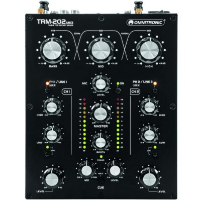 Omnitronic TRM-202 MK3 - 2 Kanal DJ Rotary Mixer - OVP & NEU