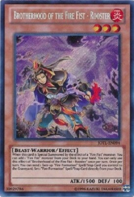 Brotherhood of the Fire Fist - Rooster - JOTL-EN094 Secret Rare yugioh unlimited