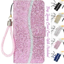 Bling Wallet ID Card Phone Case Cover For iPhone 16 15 14 Plus 13 12 11 Pro Max