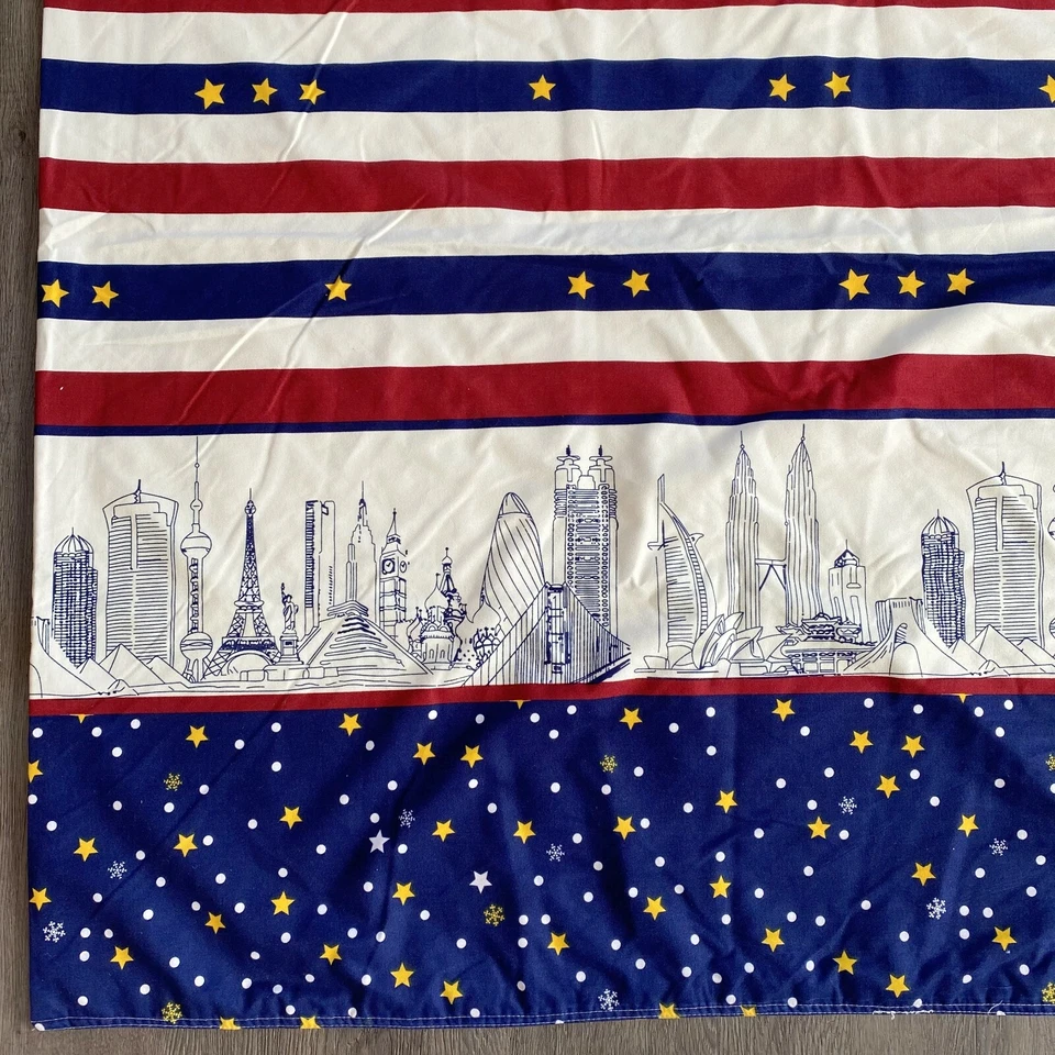 World Landmarks Duvet Cover and Sheet 2 Pc Set Stars Stripes Full Double Size - Image 4 of 4