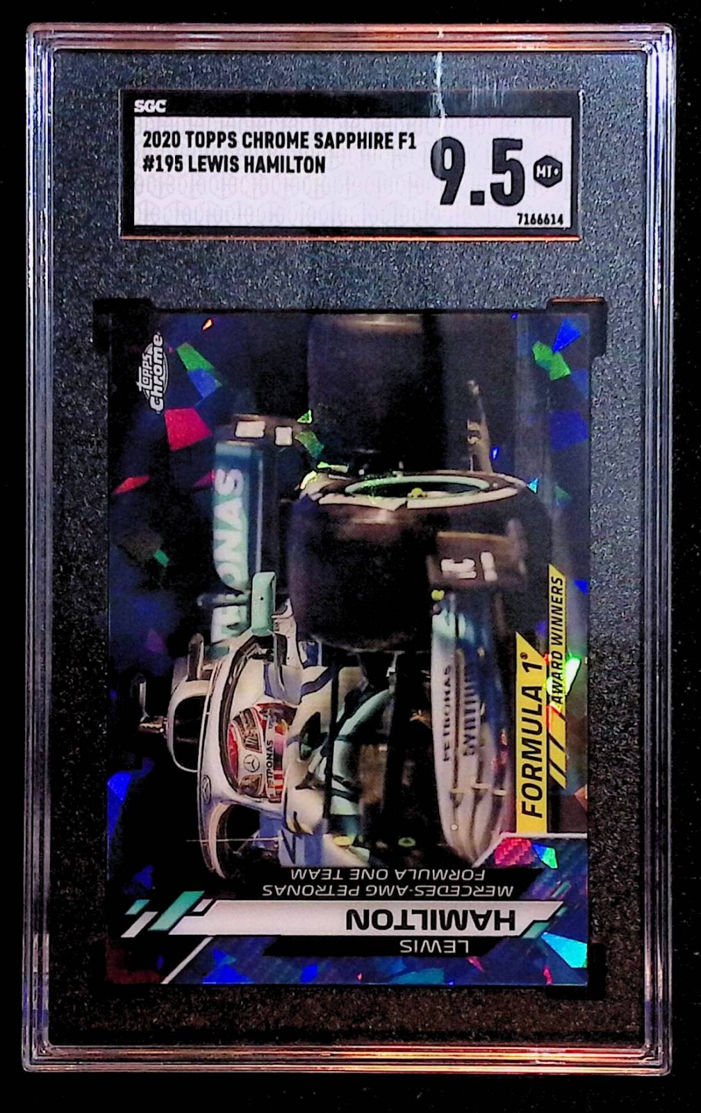 Lewis Hamilton 2020 Topps Chrome F1 Sapphire #195 SGC 9.5