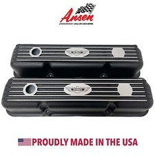 Ford Fe 390 Thunderbird Eagle Finned Short Valve Covers - Black - Ansen Usa
