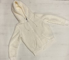 Marc New York Ladies' Cozy Full Zip Fleece Hooded Jacket Size M Ivory Bnwt