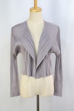 PLEATS PLEASE Gray Cardigan Jacket ISSEY MIYAKE 114 9913