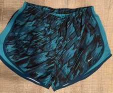 Nike Dri-FIT Women's Running Shorts Teal /Black Drawstring Size L