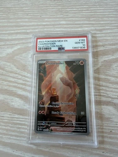2023 POKEMON MEW EN-151 ILLUSTRATION RARE #168 CHARMANDER PSA 10