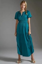 NWT by Anthropologie The Somerset Maxi in Turquoise Lumensilk Edition Dress 3X