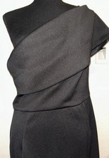 ASOS Black Asymmetric One Shoulder Pephem Cocktail Dress Size 12