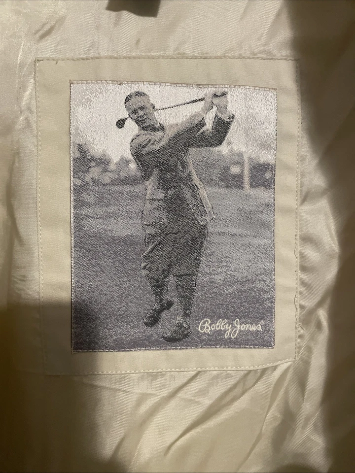 Vtg Bobby Jones Jacket Windbreaker Men Size XL Sand Tan Ribbed FULL SIGNED PHOTO - Image 3 of 4