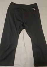 Gymshark High Rise Training Cropped Legging Black Womens Small see desc