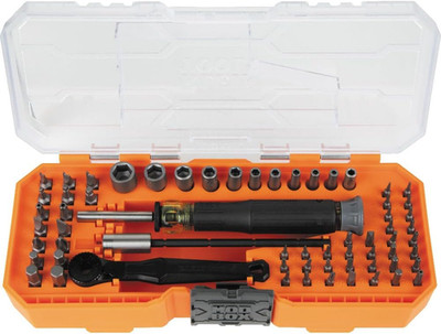 Klein Tools 32787 64-Piece Micro-Ratchet Bit Precision Driver Set with Modular C